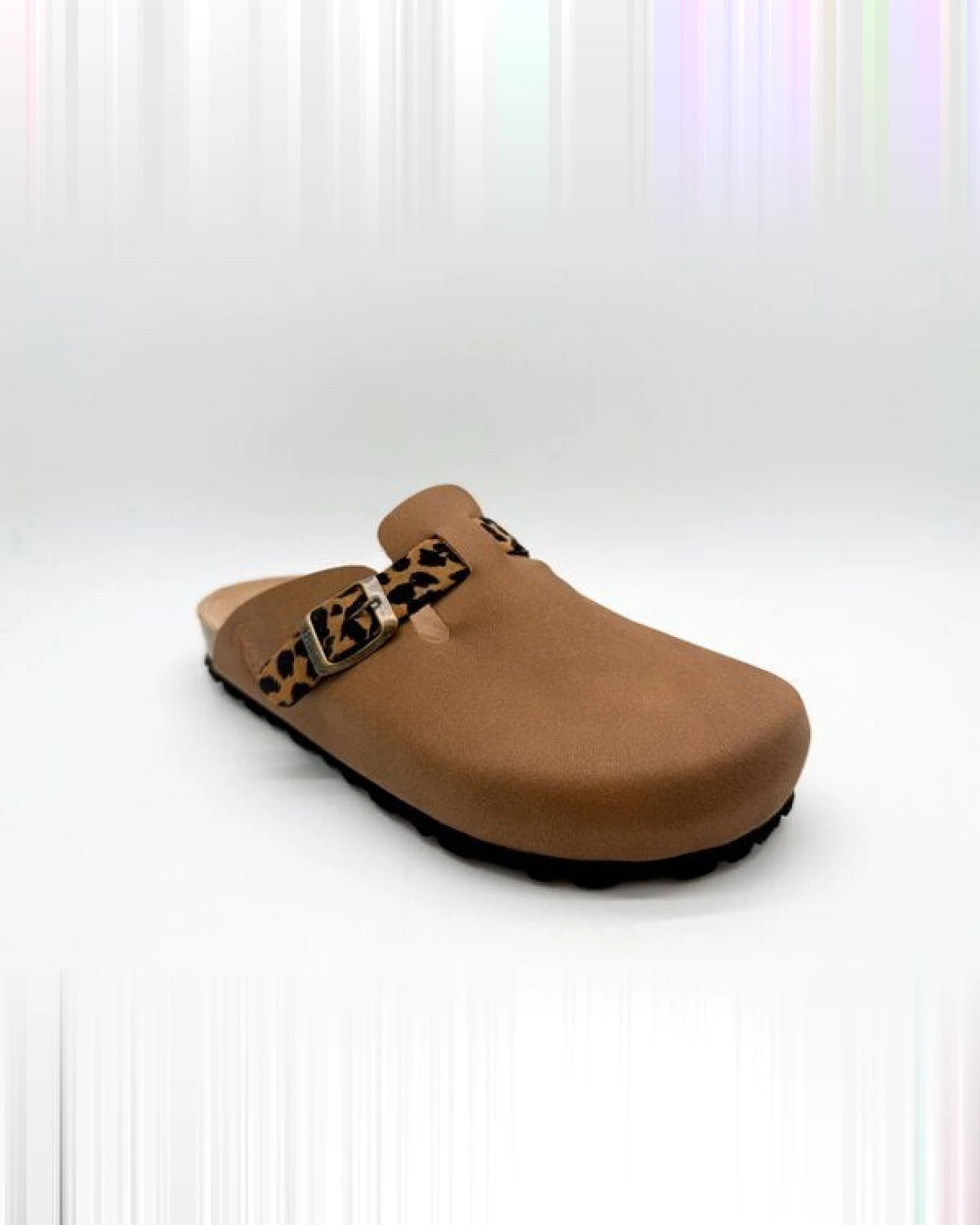 Vegane thies ® Eco Bio Leo Belt Clogs aus rec. PET mit Kork-Tieffussbett – Ansicht 3