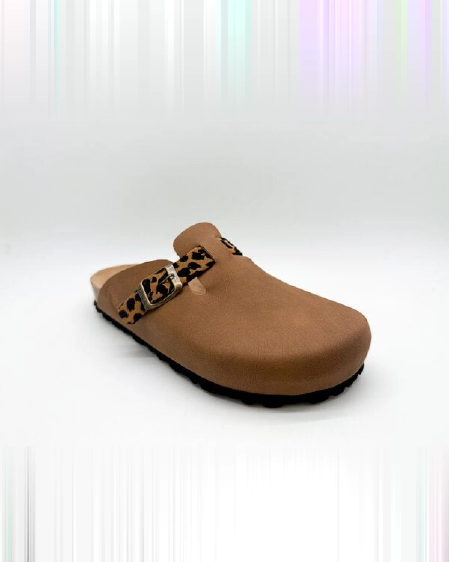 Vegane thies ® Eco Bio Leo Belt Clogs aus rec. PET mit Kork-Tieffussbett – Ansicht 3