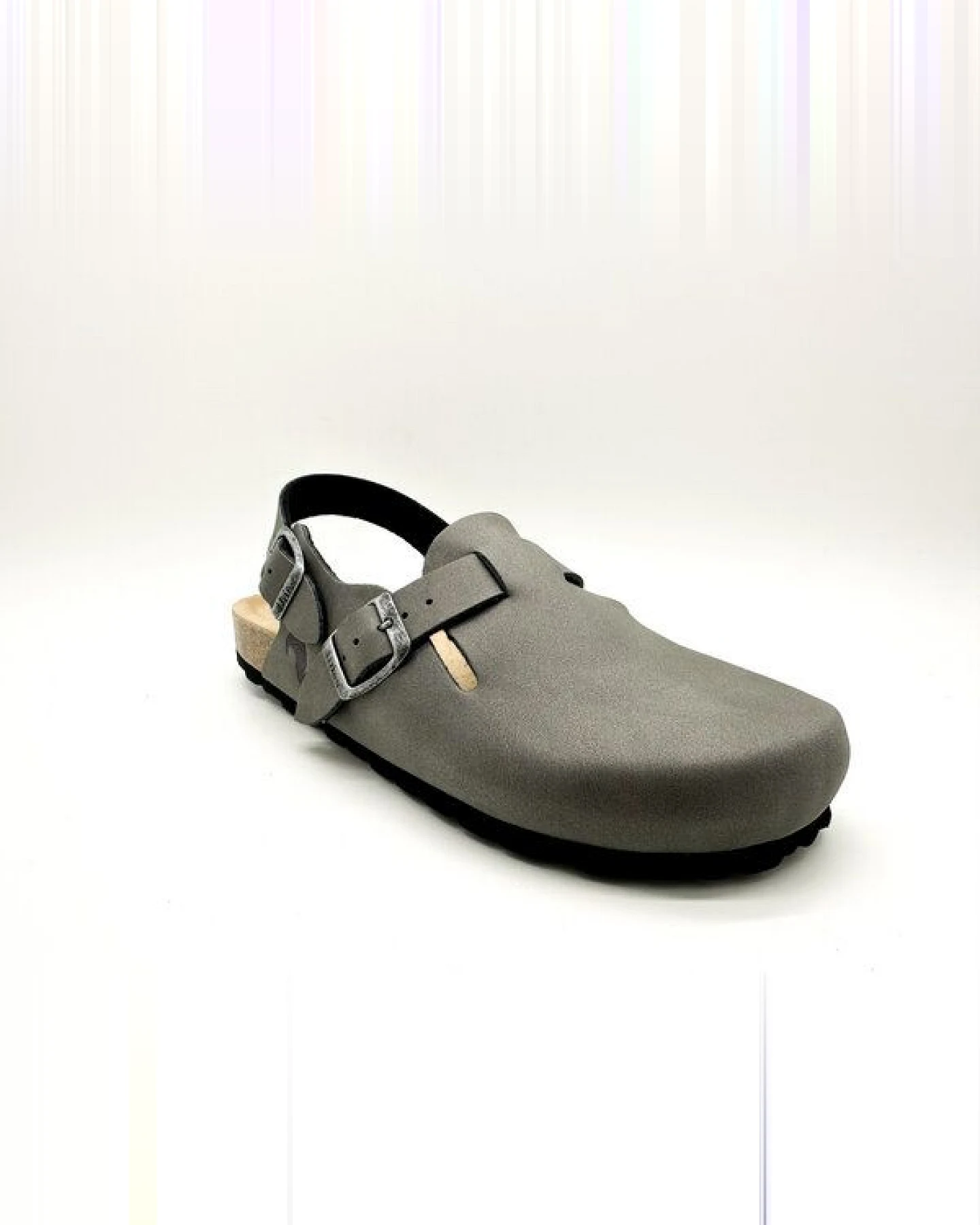Vegane thies ® Eco Bio Backstrap Clogs aus rec. PET mit Kork-Tieffussbett – Ansicht 3