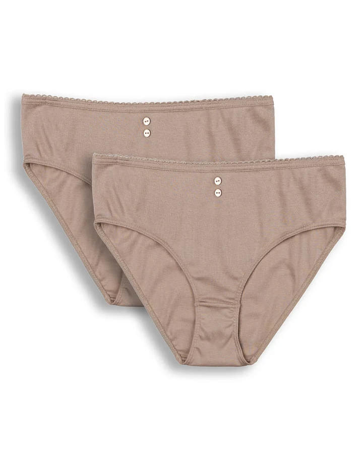 Produktseite: Damen Slip, 2er-Pack Braun
