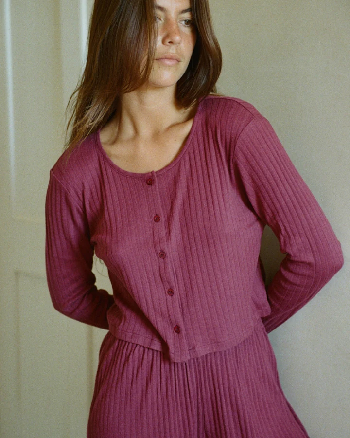 Nénés Damen vegan Top Maud Pflaume