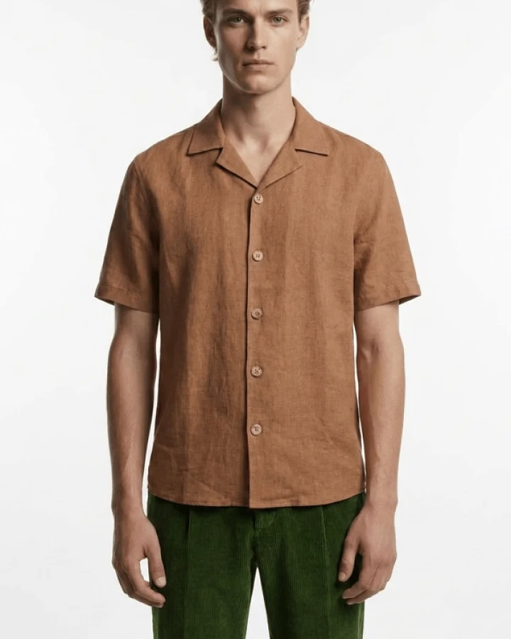 De IONESCU Herren vegan Horezu-Shirt In Cappuccino