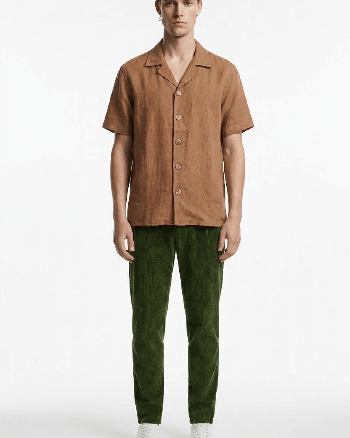 De IONESCU Herren vegan Horezu-Shirt In Cappuccino – Ansicht 2