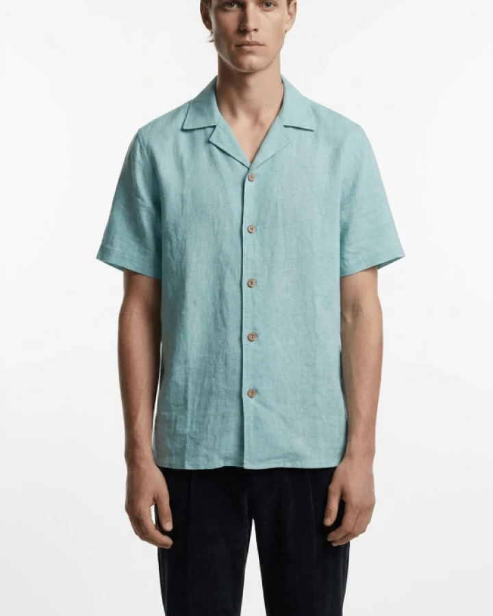 De IONESCU Herren vegan Horezu Aqua-Shirt