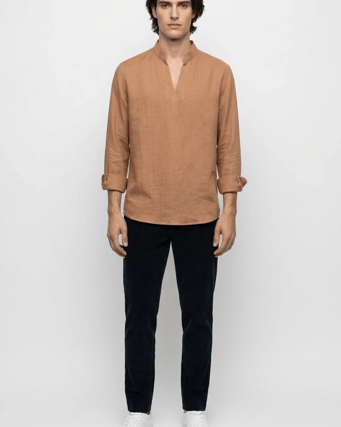De IONESCU Herren vegan Hemd Viscri Cappuccino – Ansicht 2