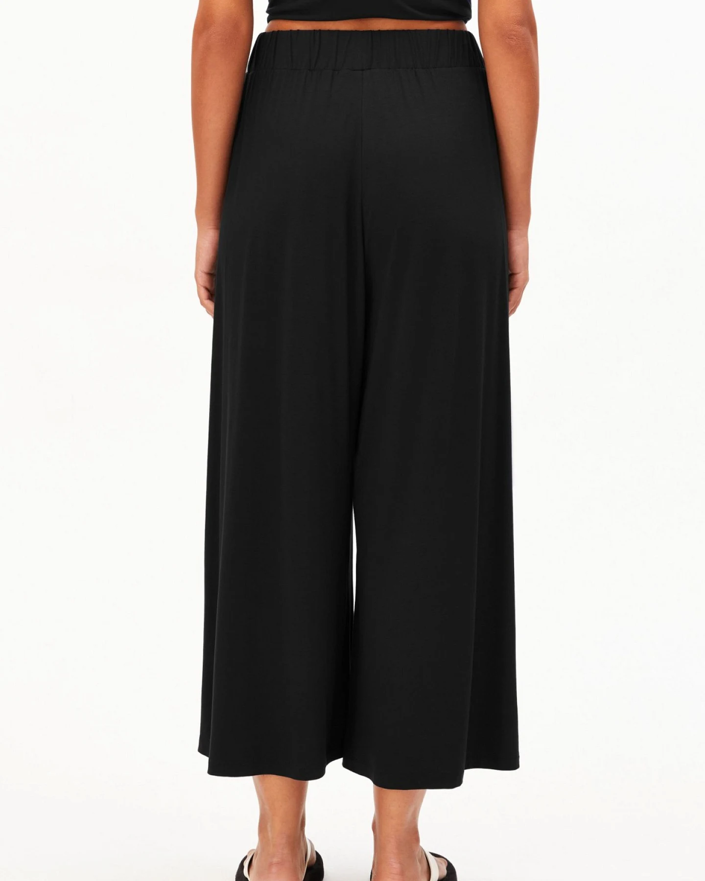 Hose Jersey Cropped Schwarz – Ansicht 2