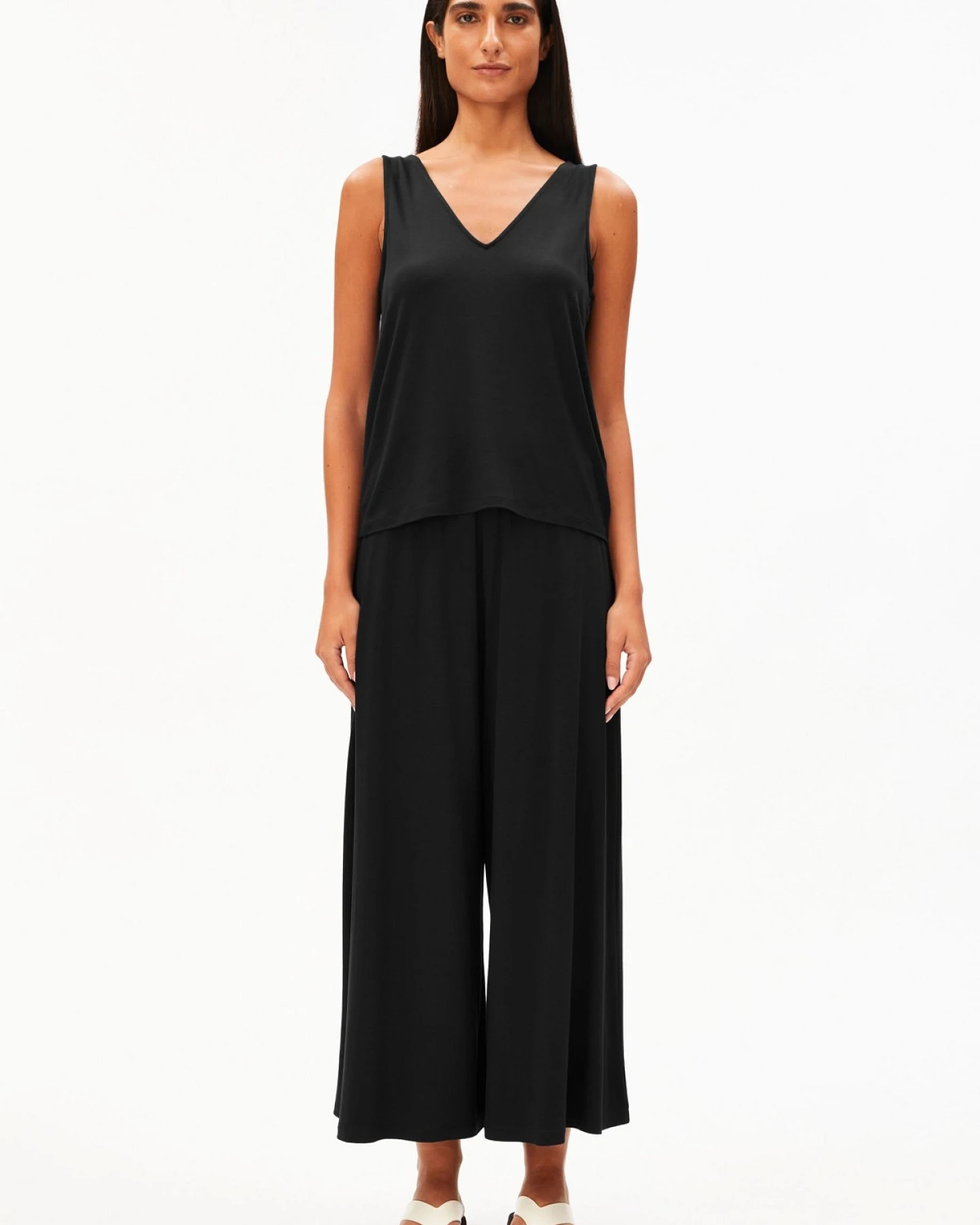 Hose Jersey Cropped Schwarz – Ansicht 4
