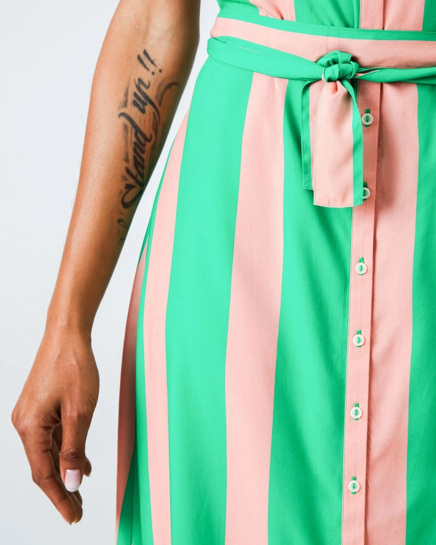 Kleid Color Block Strap Grün – Ansicht 5