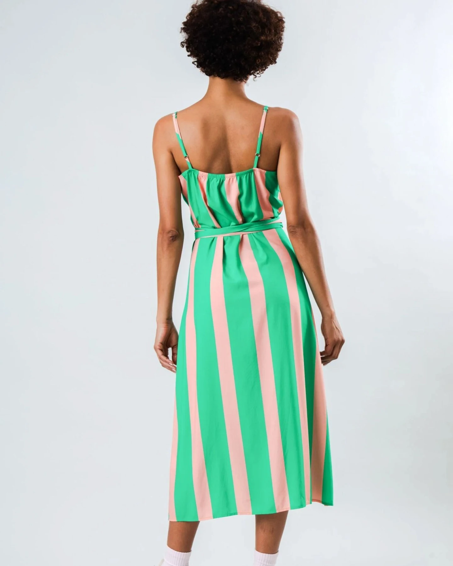 Kleid Color Block Strap Grün – Ansicht 6