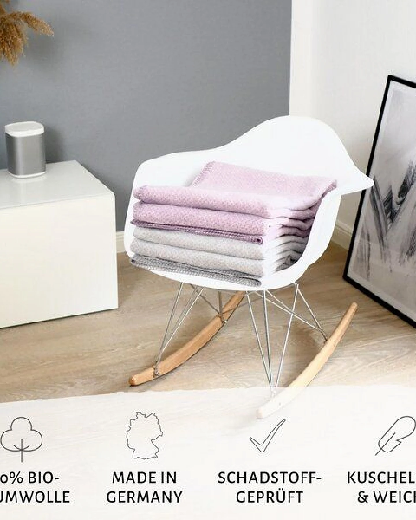 RIEMA Germany flauschige Kuscheldecke aus weicher Bio-Baumwolle BENTE - Made in Germany – Ansicht 4