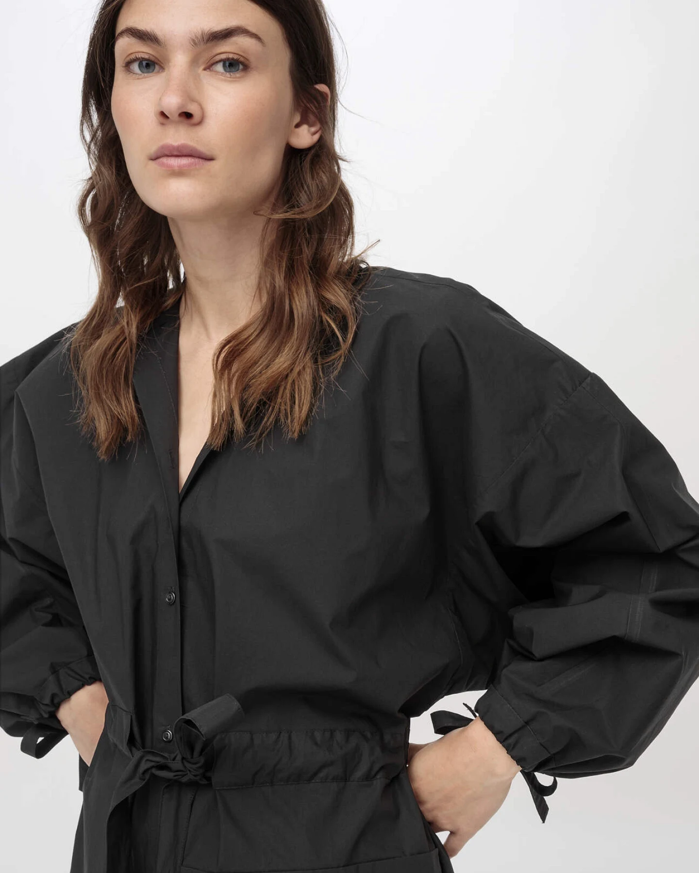 hessnatur Damen ZERO WASTE Kleid aus Bio-Baumwolle - schwarz - Größe 1size – Ansicht 2
