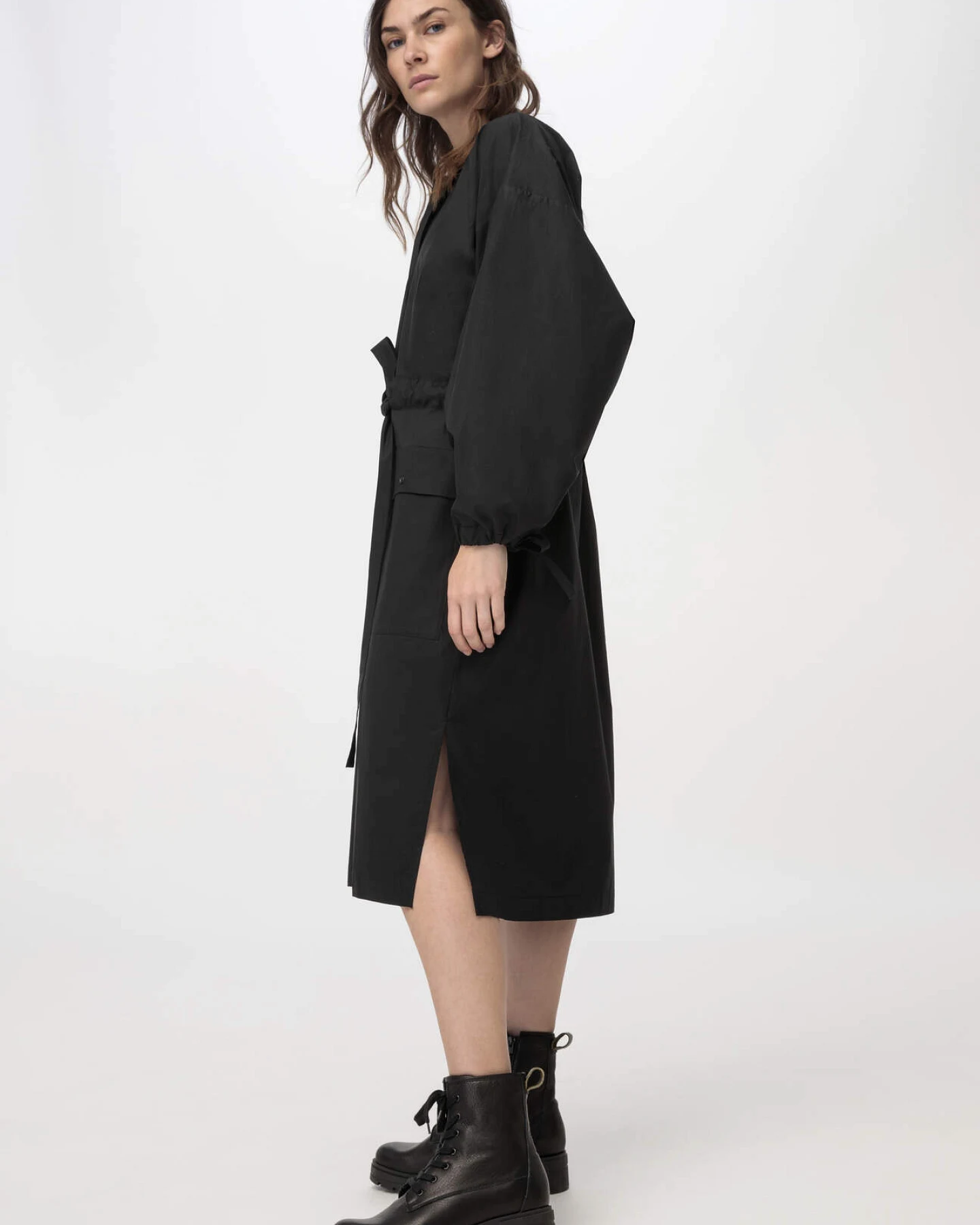 hessnatur Damen ZERO WASTE Kleid aus Bio-Baumwolle - schwarz - Größe 1size – Ansicht 3