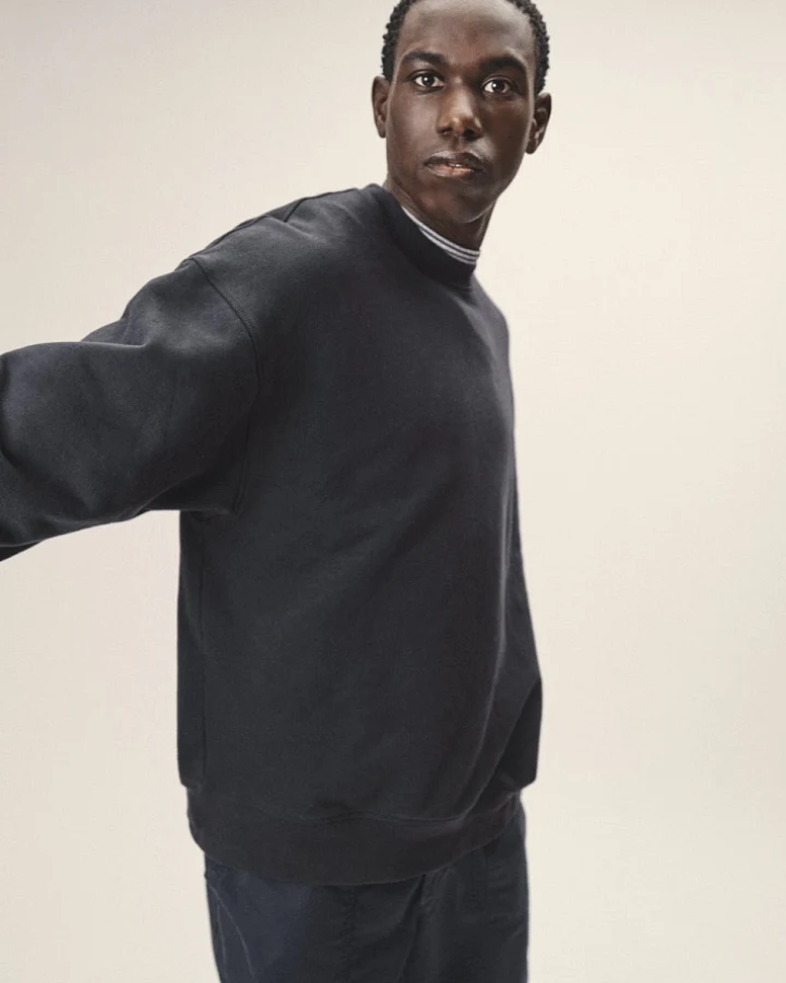 WOTE Herren vegan Oversized Sweatshirt Anthrazit