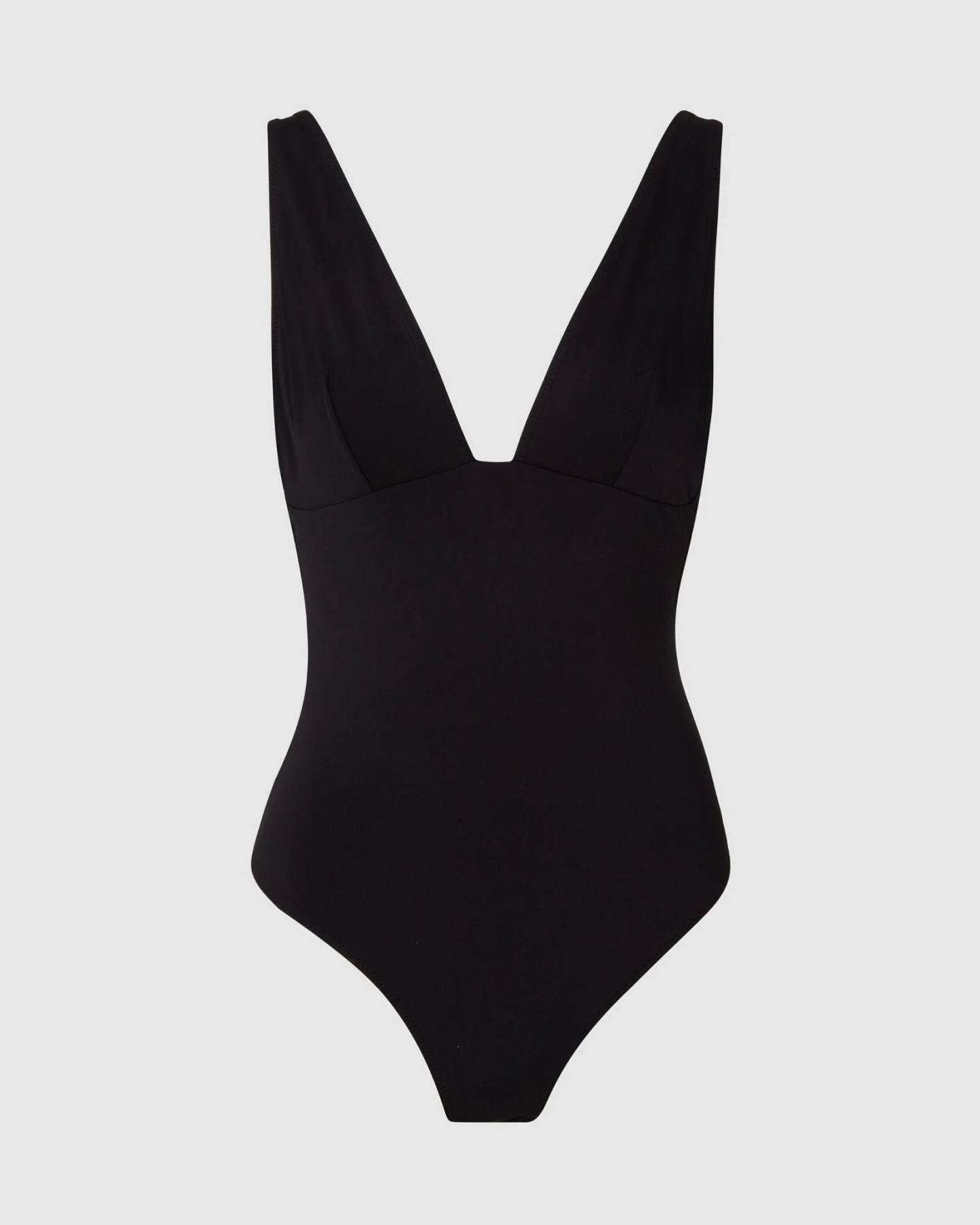 Understatement Damen vegan Badeanzug Plunge Schwarz – Ansicht 2