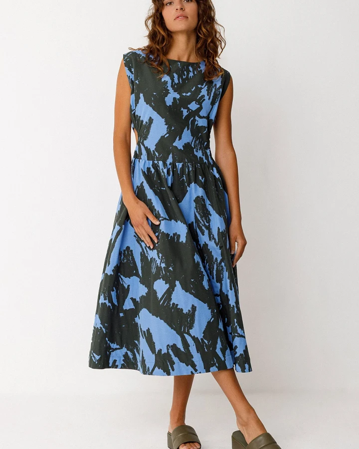 SKFK Damen vegan Kleid Adane Grün Blau