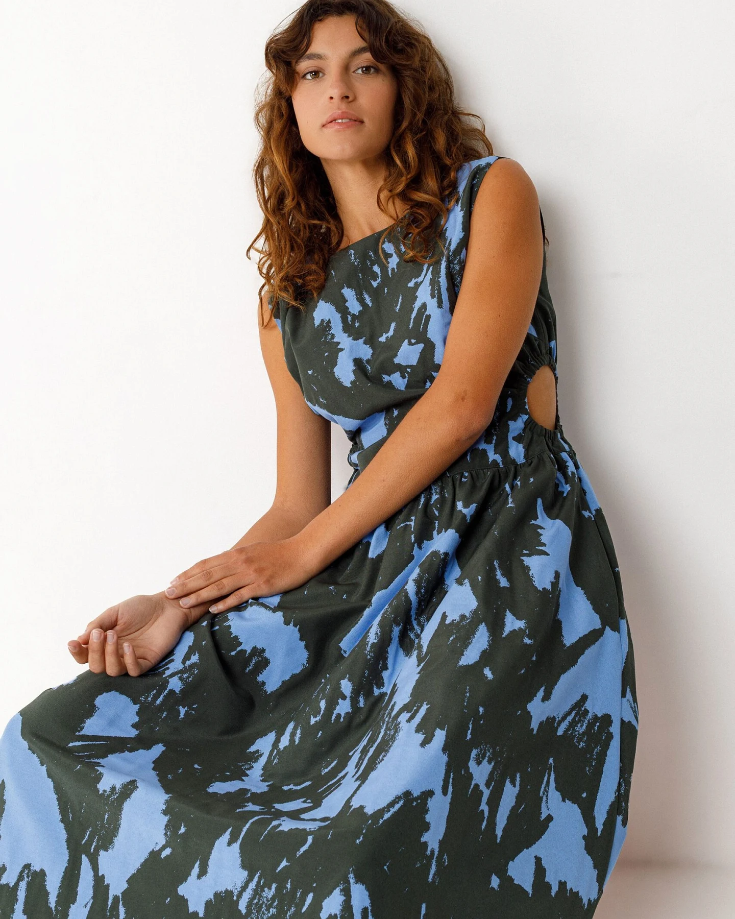 SKFK Damen vegan Kleid Adane Grün Blau – Ansicht 2