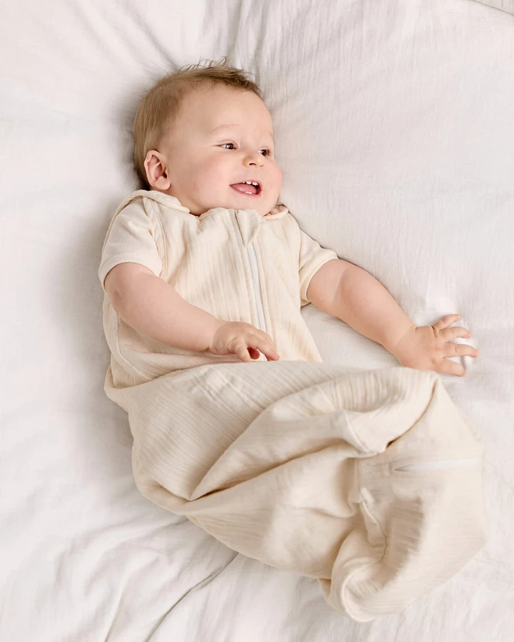 hessnatur Baby Musselin Schlafsack aus Bio-Baumwolle - natur - Größe 70cm
