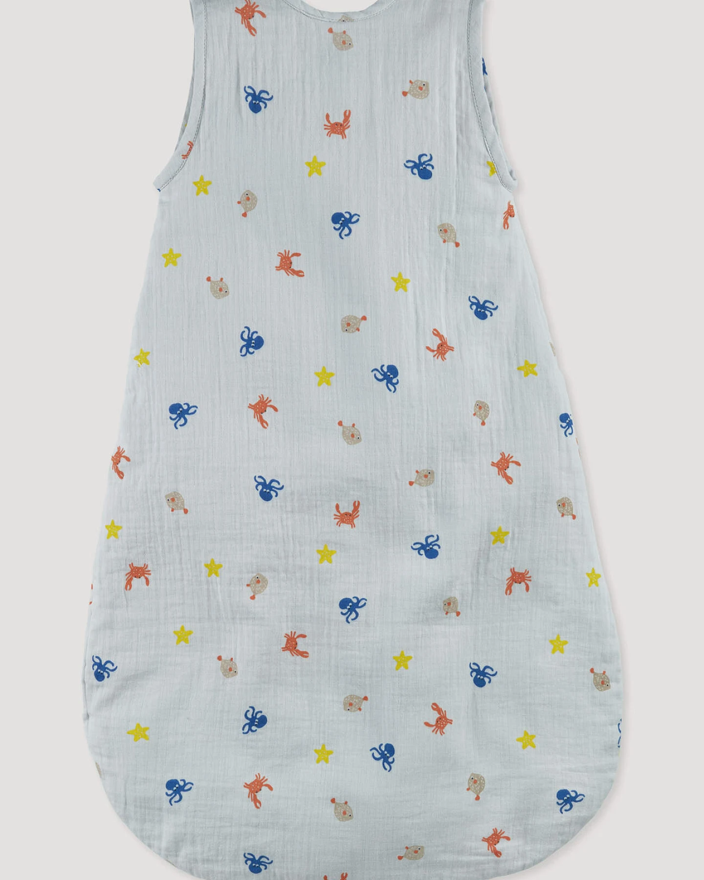 hessnatur Baby Musselin Schlafsack aus Bio-Baumwolle - blau - Größe 90cm – Ansicht 2