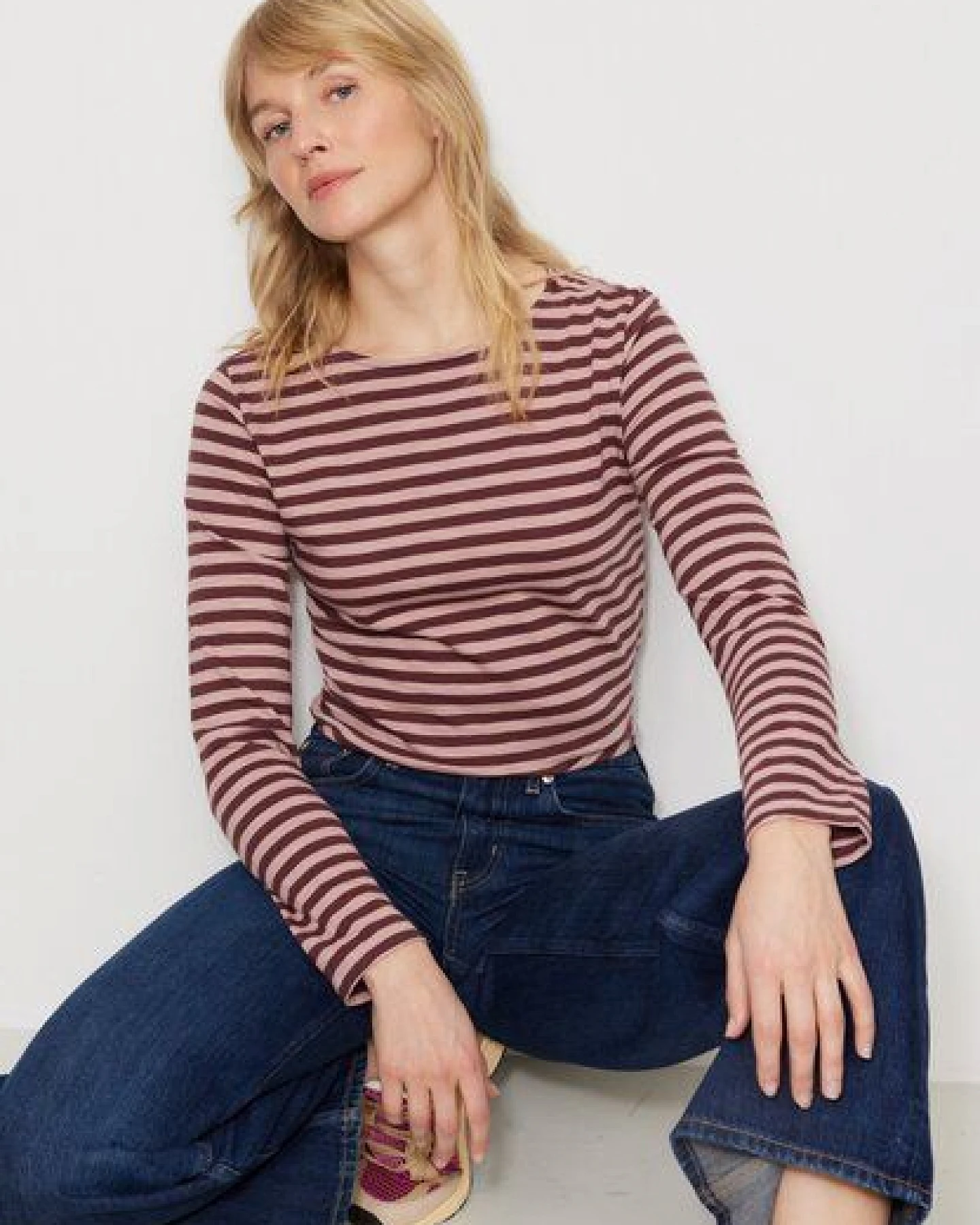 Damen Slub Longsleeve aus Bio-Baumwolle - IRIS STRIPES - recolution – Ansicht 2