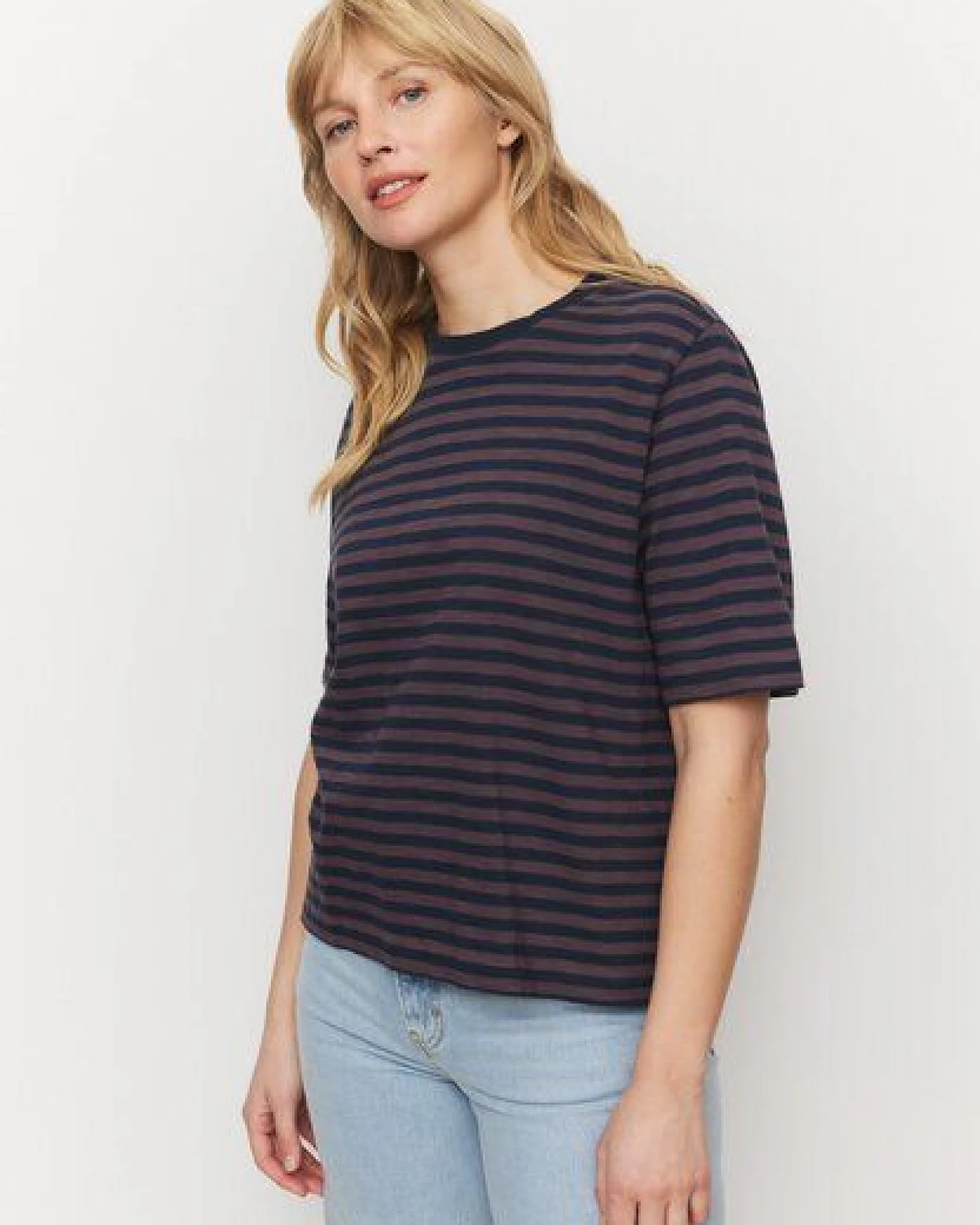 Damen T-Shirt aus Bio-Baumwolle - AZOLLA STRIPES - recolution – Ansicht 2