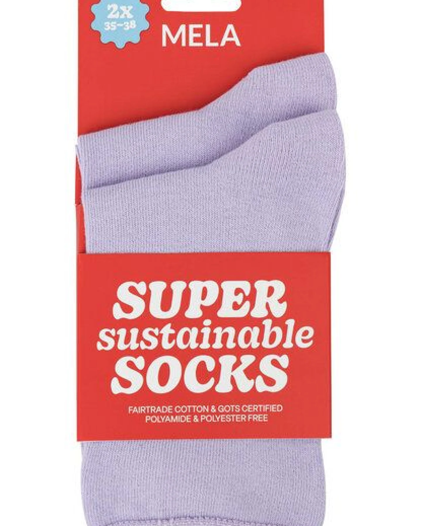 MELA Rollsaum Socken 2 Paare aus 100% Bio-Baumwolle – Ansicht 2