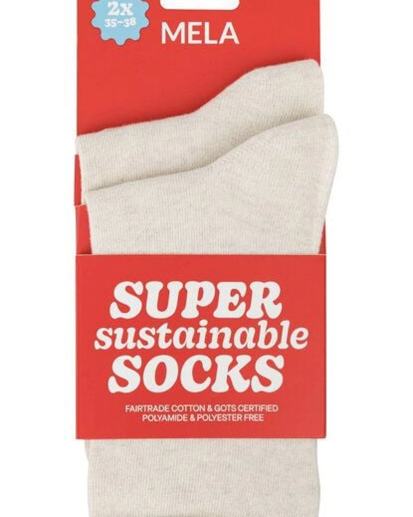 MELA Rollsaum Socken 2 Paare aus 100% Bio-Baumwolle – Ansicht 2