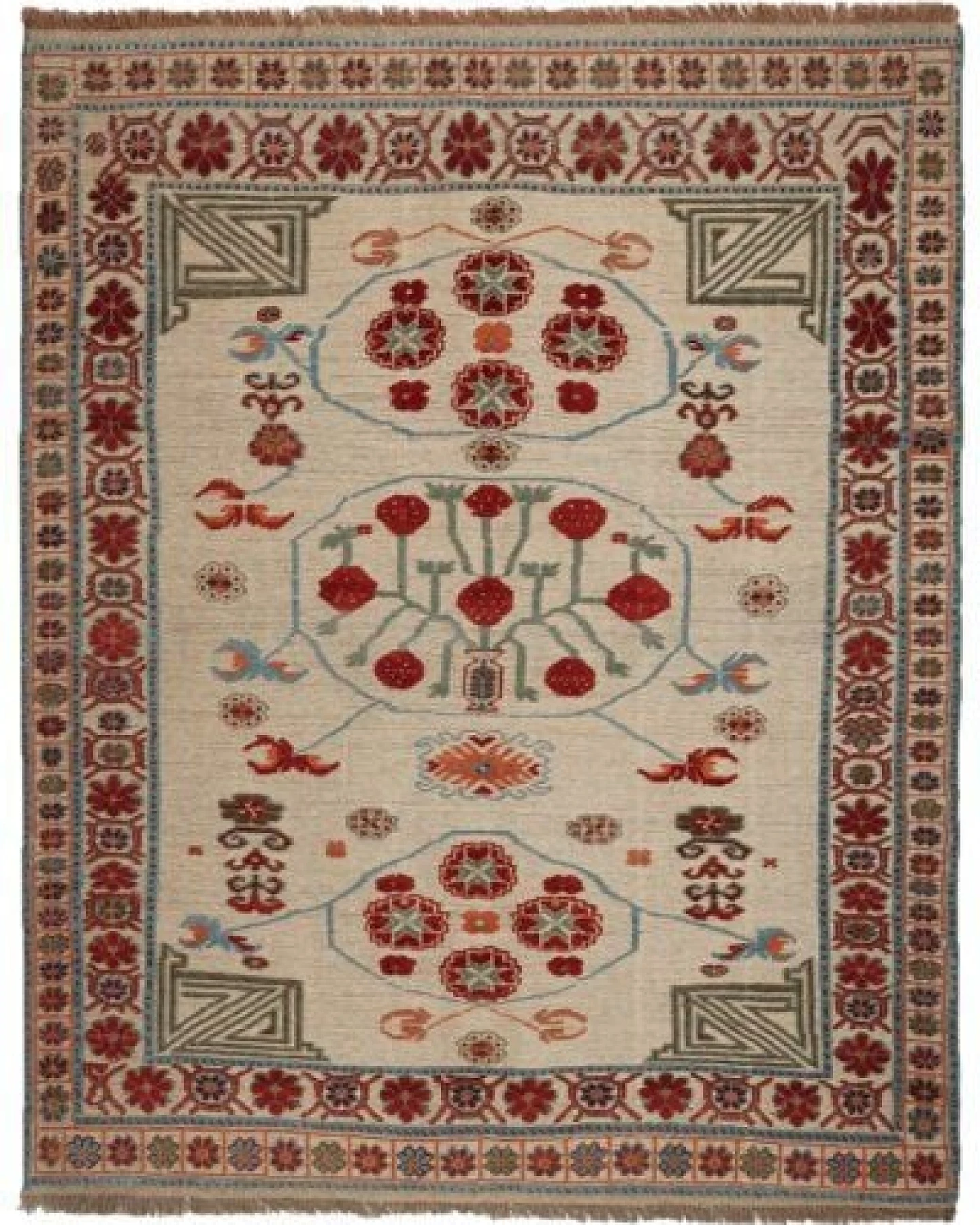 Kelim Belutch Beige „Rugtales“ aus Schurwolle, 143x180 cm – Ansicht 3