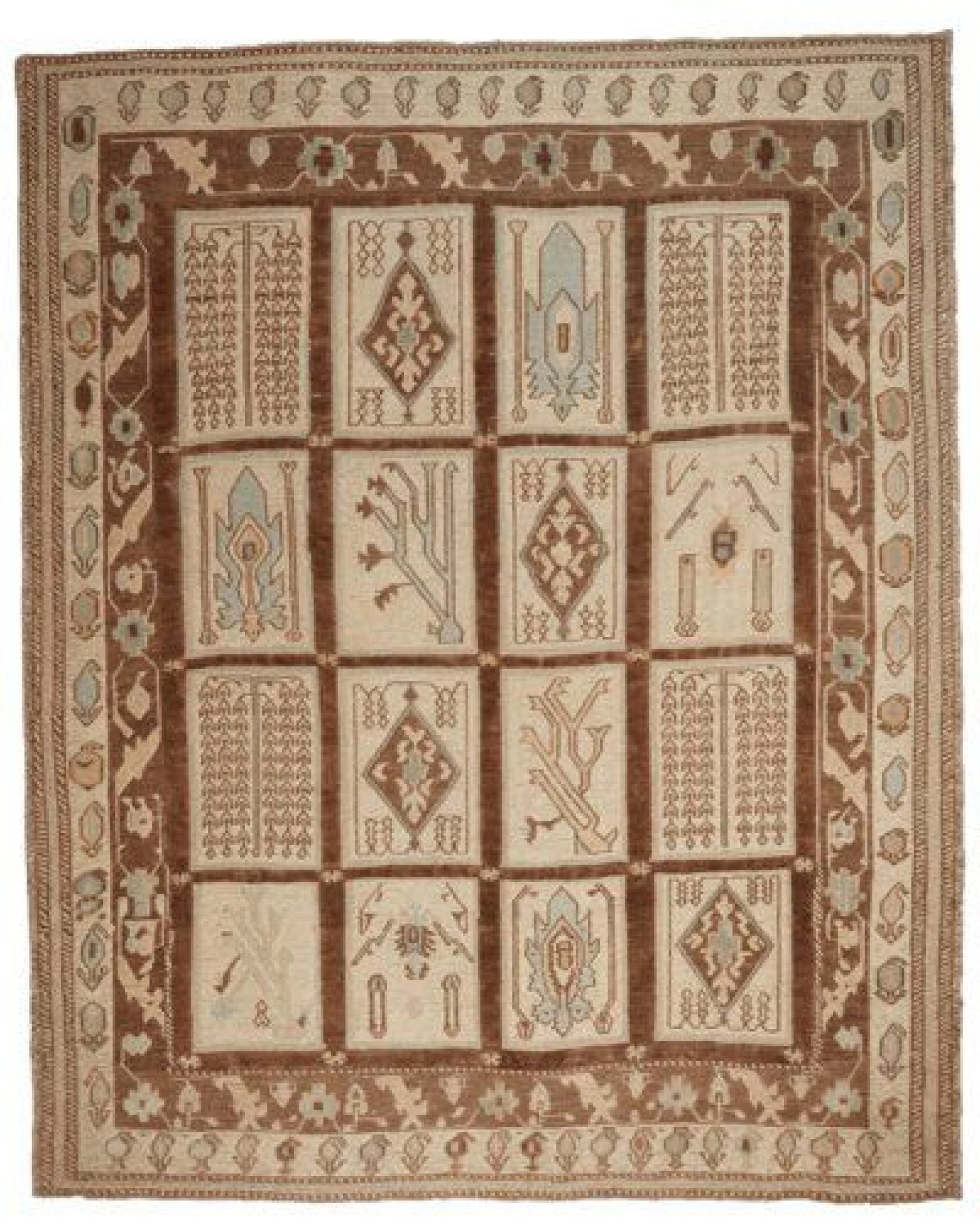 Kelim Belutch Beige „Rugtales“ aus Schurwolle, 146x181 cm – Ansicht 3