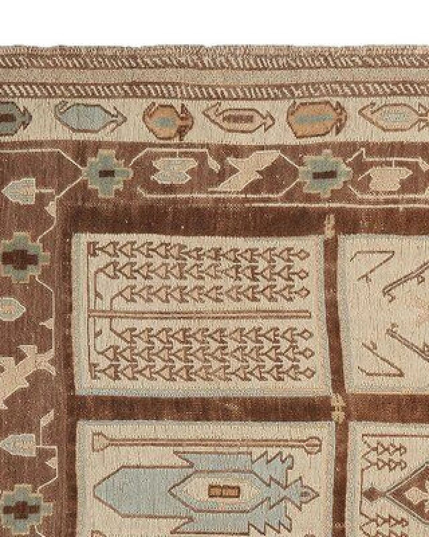 Kelim Belutch Beige „Rugtales“ aus Schurwolle, 146x181 cm – Ansicht 4