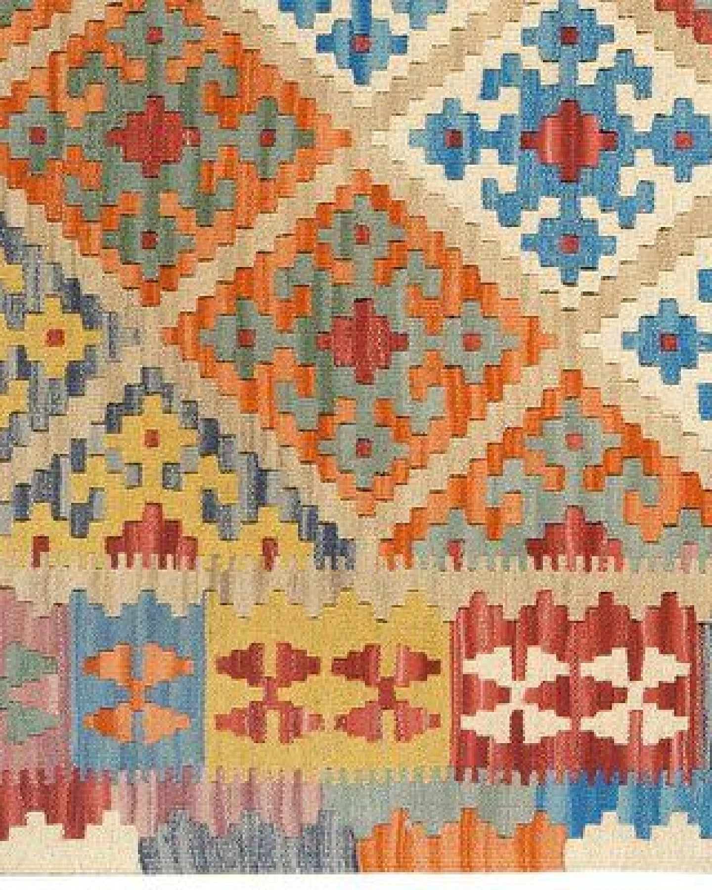 Kelim Gashgai Beige „Rugtales“ aus Schurwolle, 156x205 cm – Ansicht 4