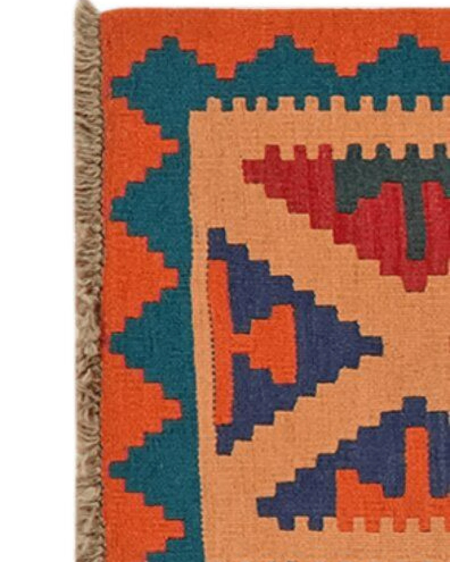 Kelim Gashgai Beige „Rugtales“ aus Schurwolle, 57x196 cm – Ansicht 4