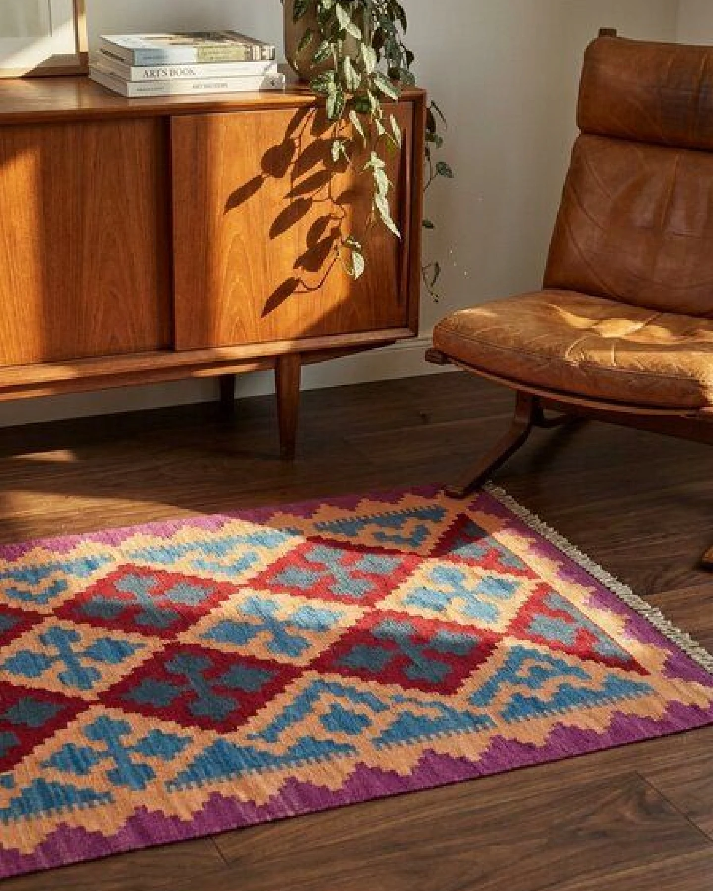 Kelim Gashgai Beige „Rugtales“ aus Schurwolle, 64x103 cm – Ansicht 2