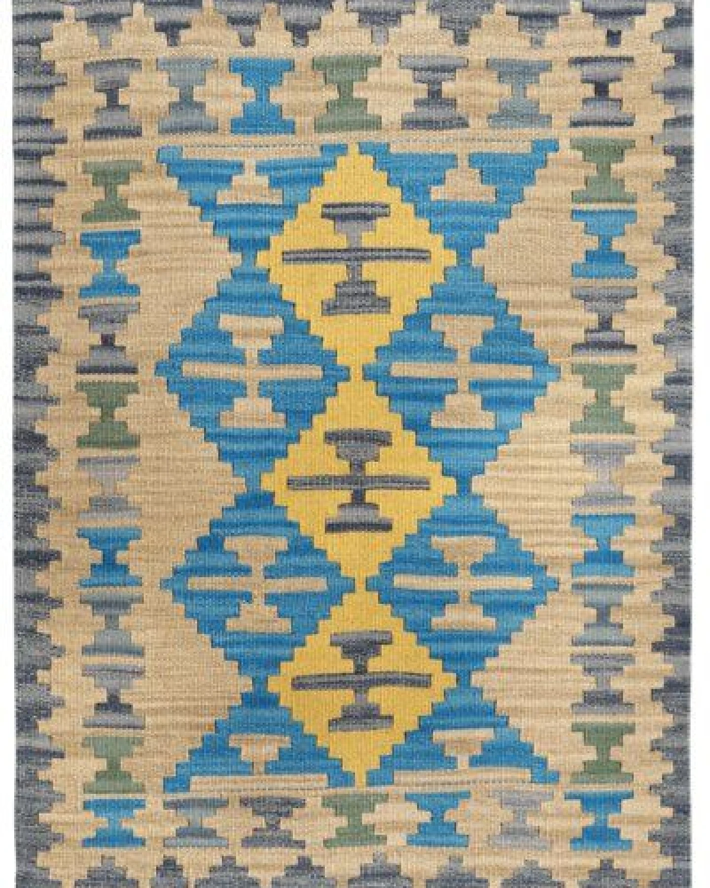 Kelim Gashgai Beige „Rugtales“ aus Schurwolle, 80x110 cm – Ansicht 3
