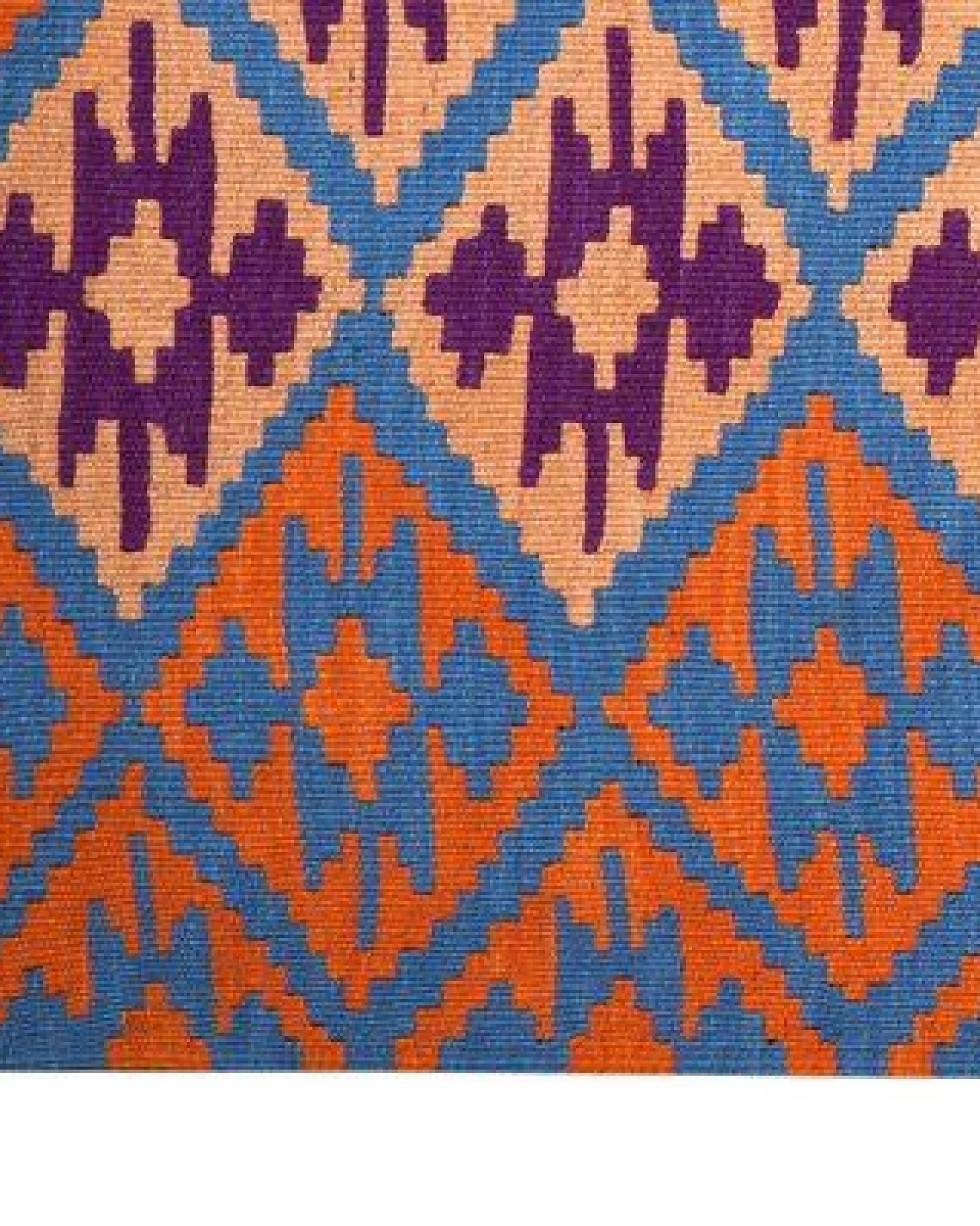 Kelim Gashgai Blau „Rugtales“ aus Schurwolle, 115x181 cm – Ansicht 4