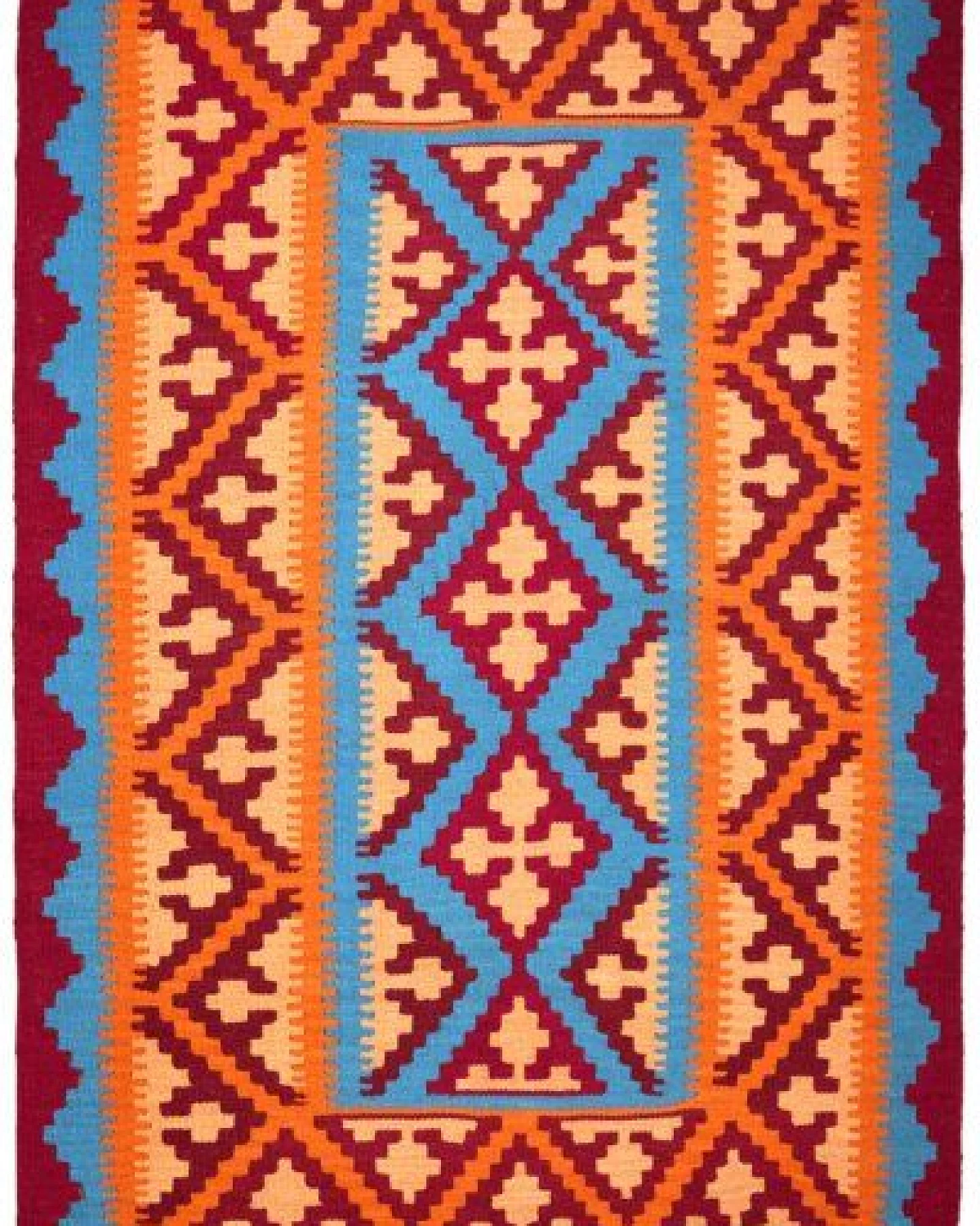 Kelim Gashgai Blau „Rugtales“ aus Schurwolle, 119x178 cm – Ansicht 3