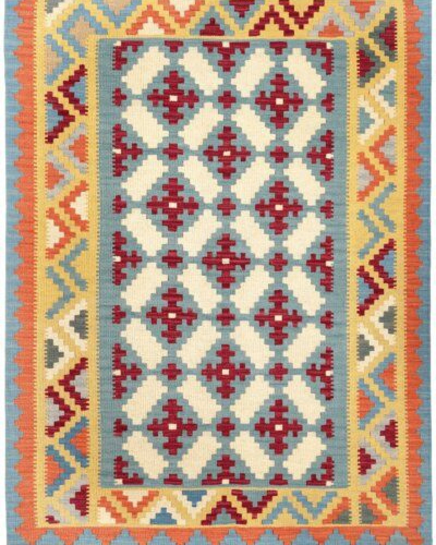 Kelim Gashgai Blau „Rugtales“ aus Schurwolle, 129x180 cm – Ansicht 3