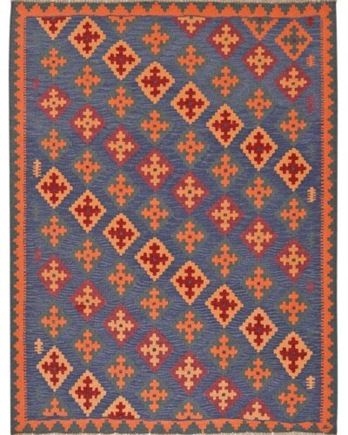 Kelim Gashgai Blau „Rugtales“ aus Schurwolle, 156x207 cm – Ansicht 3