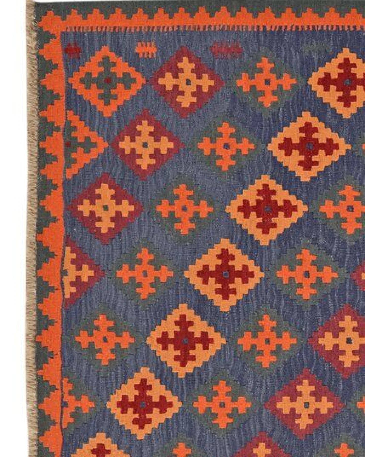 Kelim Gashgai Blau „Rugtales“ aus Schurwolle, 156x207 cm – Ansicht 4