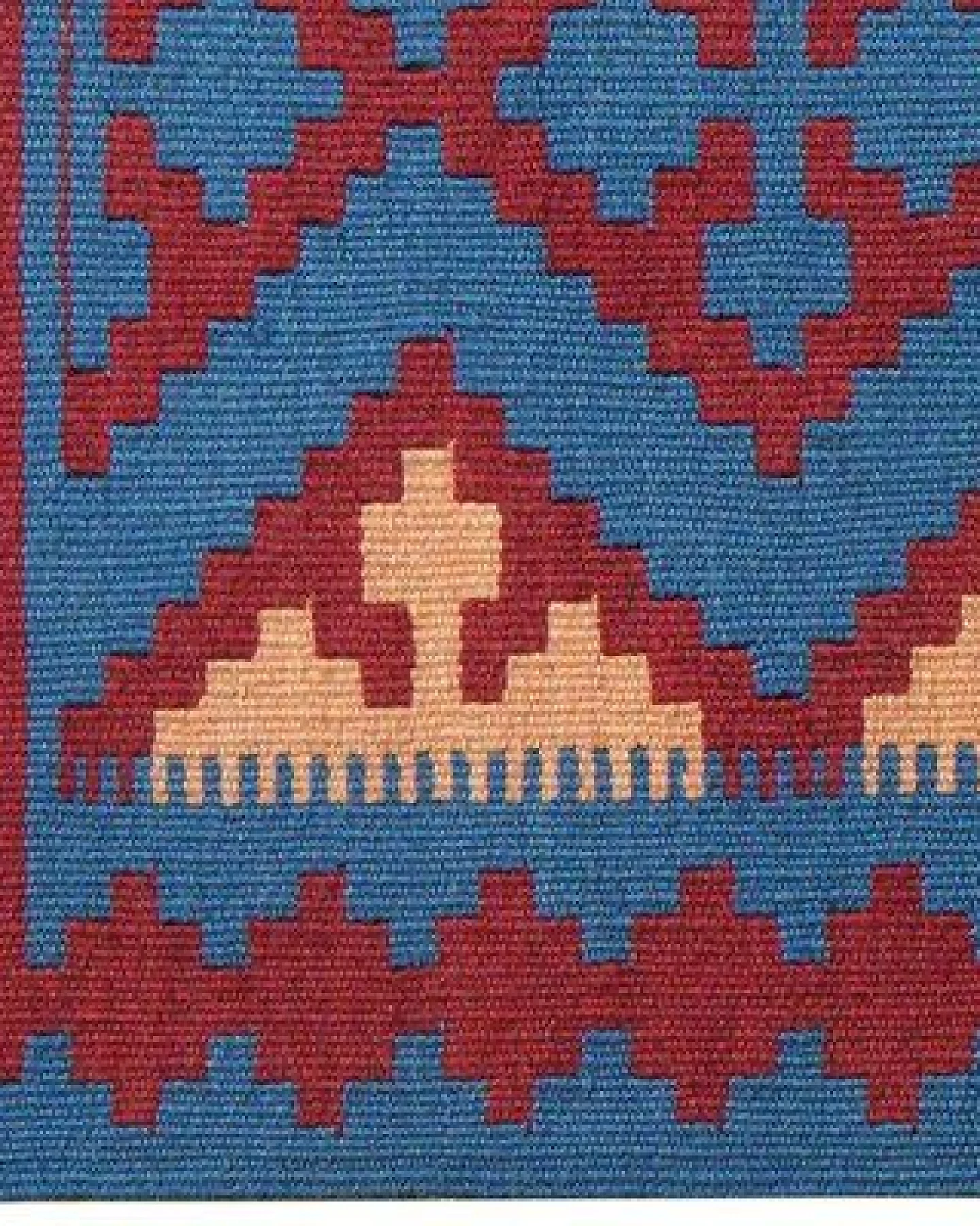 Kelim Gashgai Blau „Rugtales“ aus Schurwolle, 61x95 cm – Ansicht 4