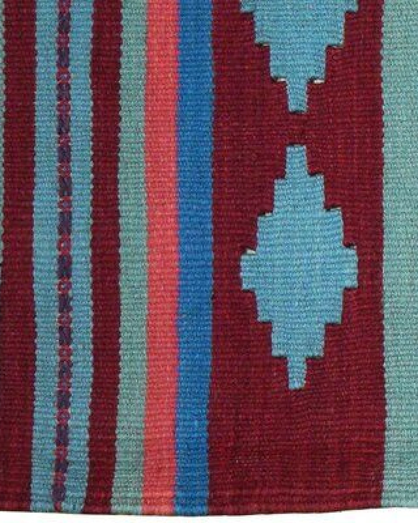 Kelim Gashgai Blau „Rugtales“ aus Schurwolle, 64x203 cm – Ansicht 4