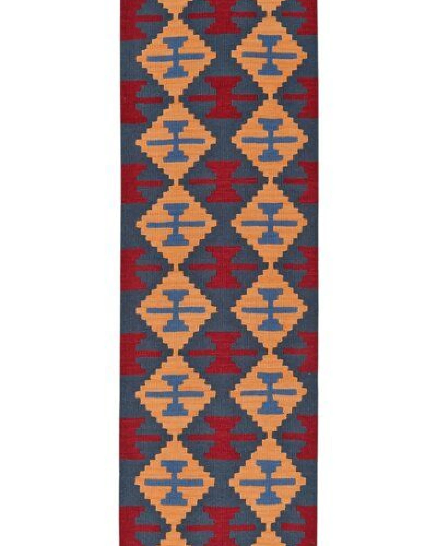 Kelim Gashgai Blau „Rugtales“ aus Schurwolle, 66x201 cm – Ansicht 3