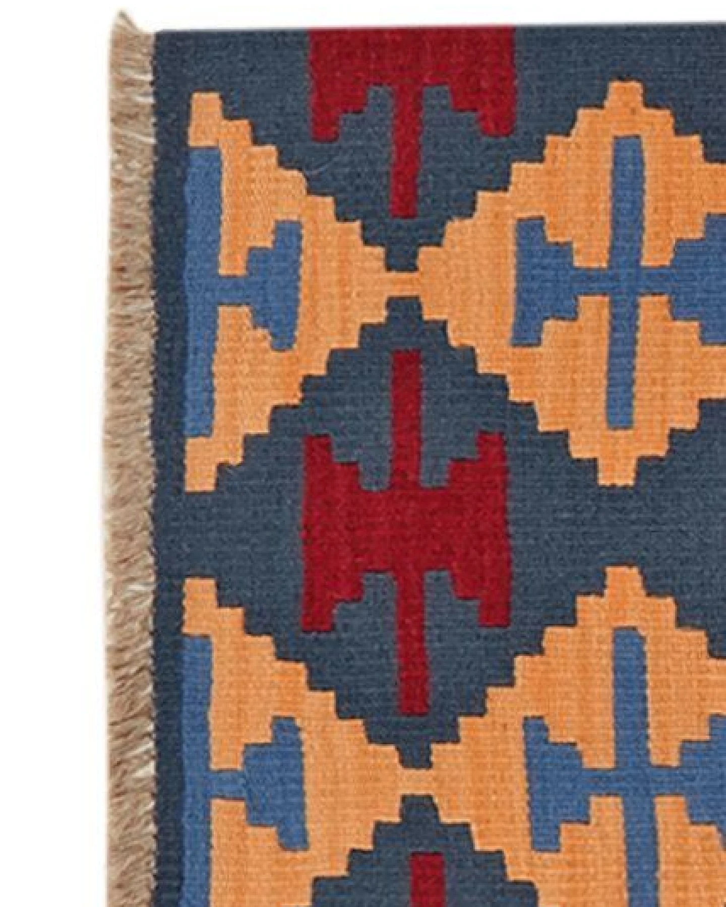 Kelim Gashgai Blau „Rugtales“ aus Schurwolle, 66x201 cm – Ansicht 4