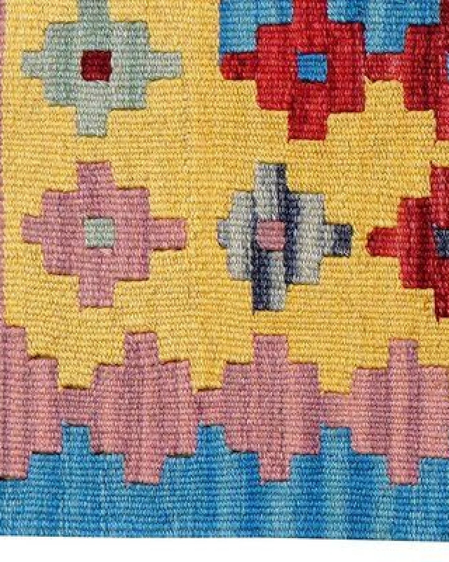 Kelim Gashgai Gelb „Rugtales“ aus Schurwolle, 62x96 cm – Ansicht 4