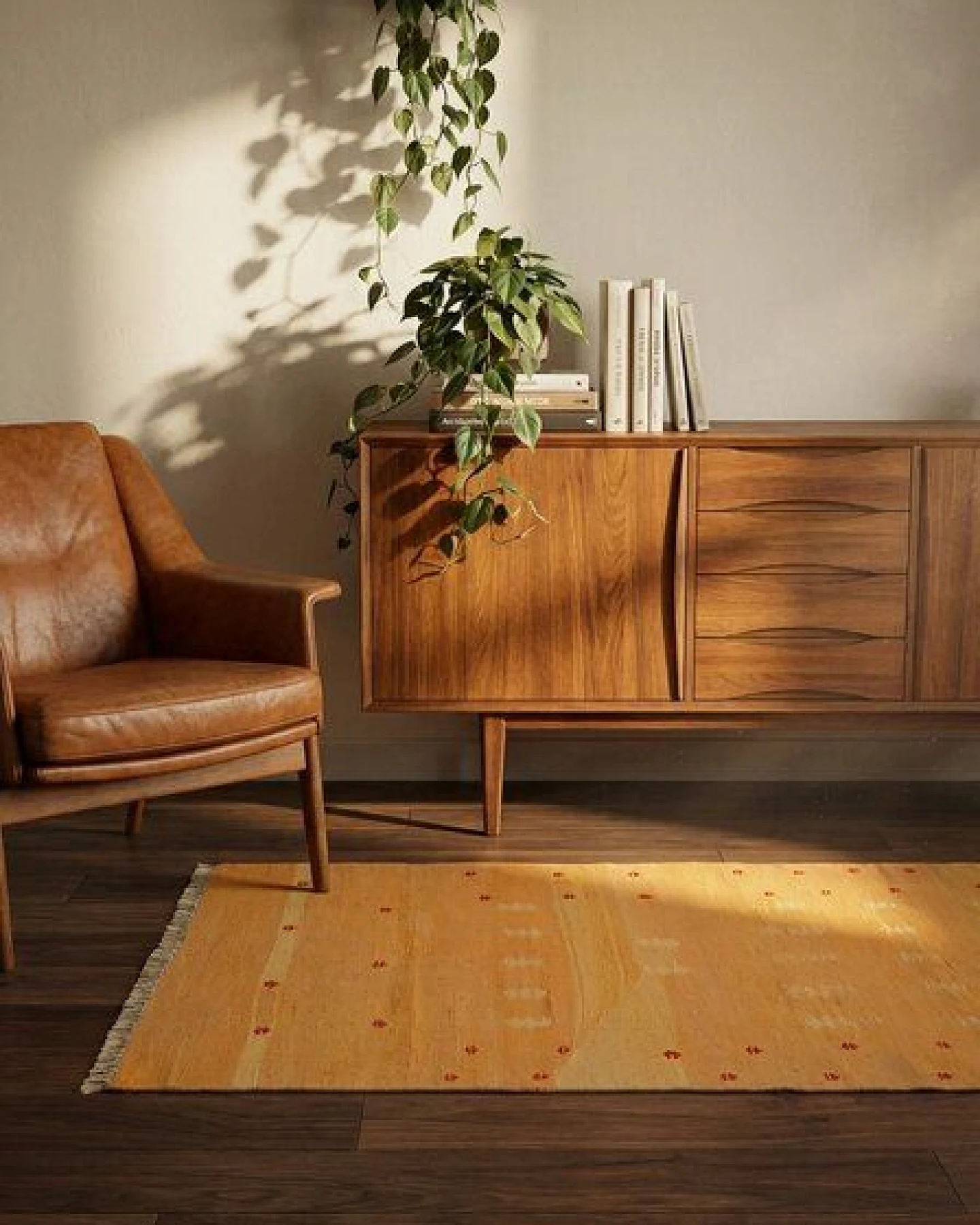 Kelim Gashgai Gelb „Rugtales“ aus Schurwolle, 86x180 cm – Ansicht 2