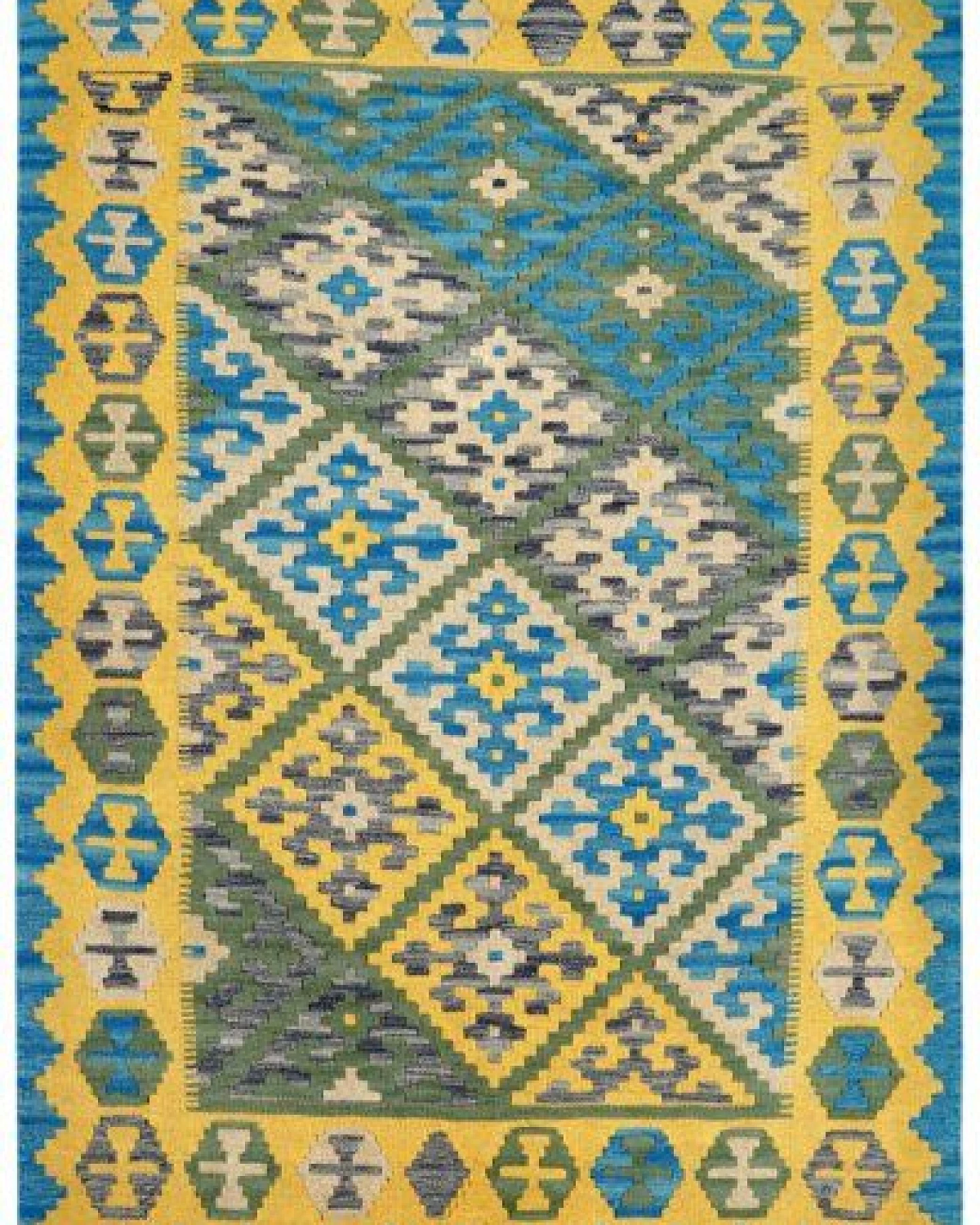 Kelim Gashgai Grün „Rugtales“ aus Schurwolle, 127x178 cm – Ansicht 3