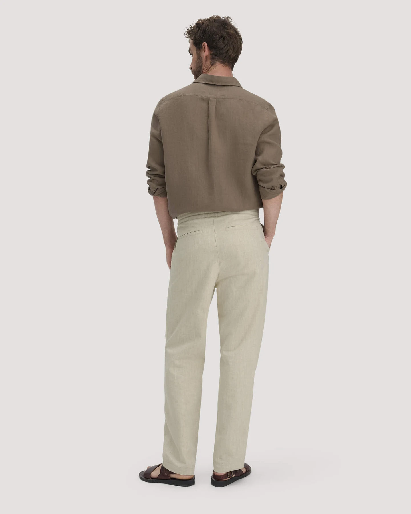 hessnatur Herren Hose ENEA Regular aus Bio-Baumwolle mit Leinen - natur - Größe 32/32 – Ansicht 2