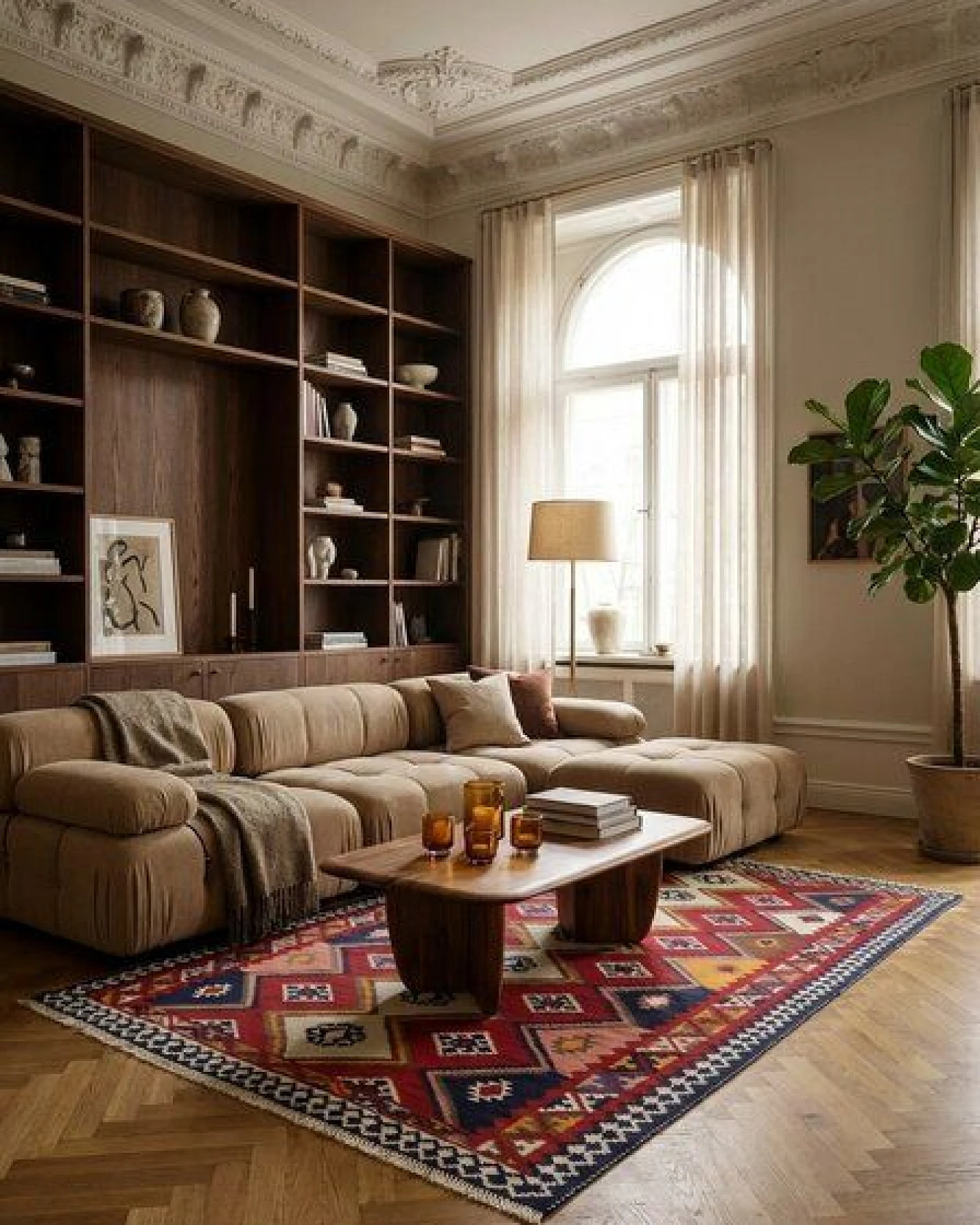 Kelim Gashgai Old Rot „Rugtales“ aus Schurwolle, 159x246 cm – Ansicht 2