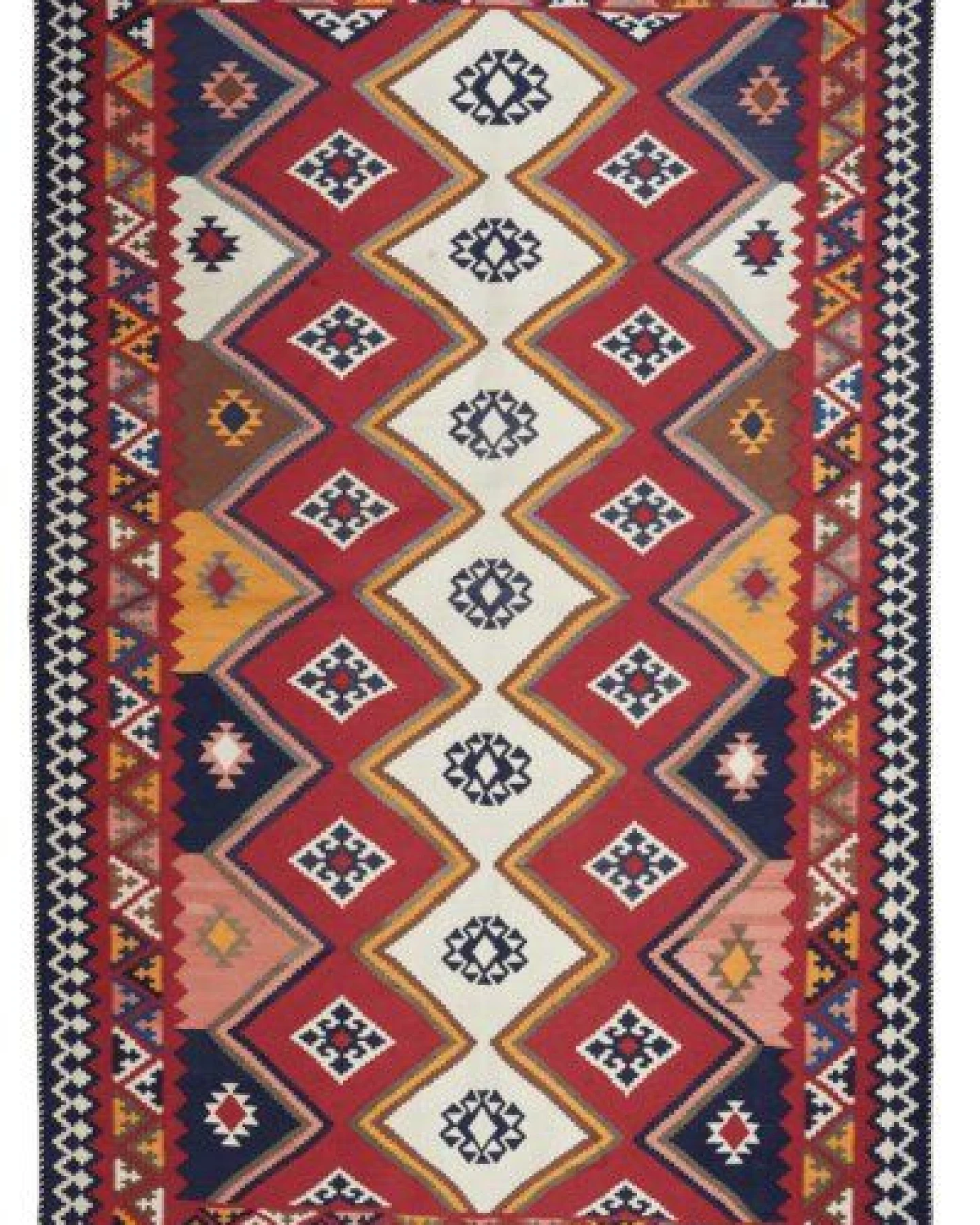 Kelim Gashgai Old Rot „Rugtales“ aus Schurwolle, 159x246 cm – Ansicht 3