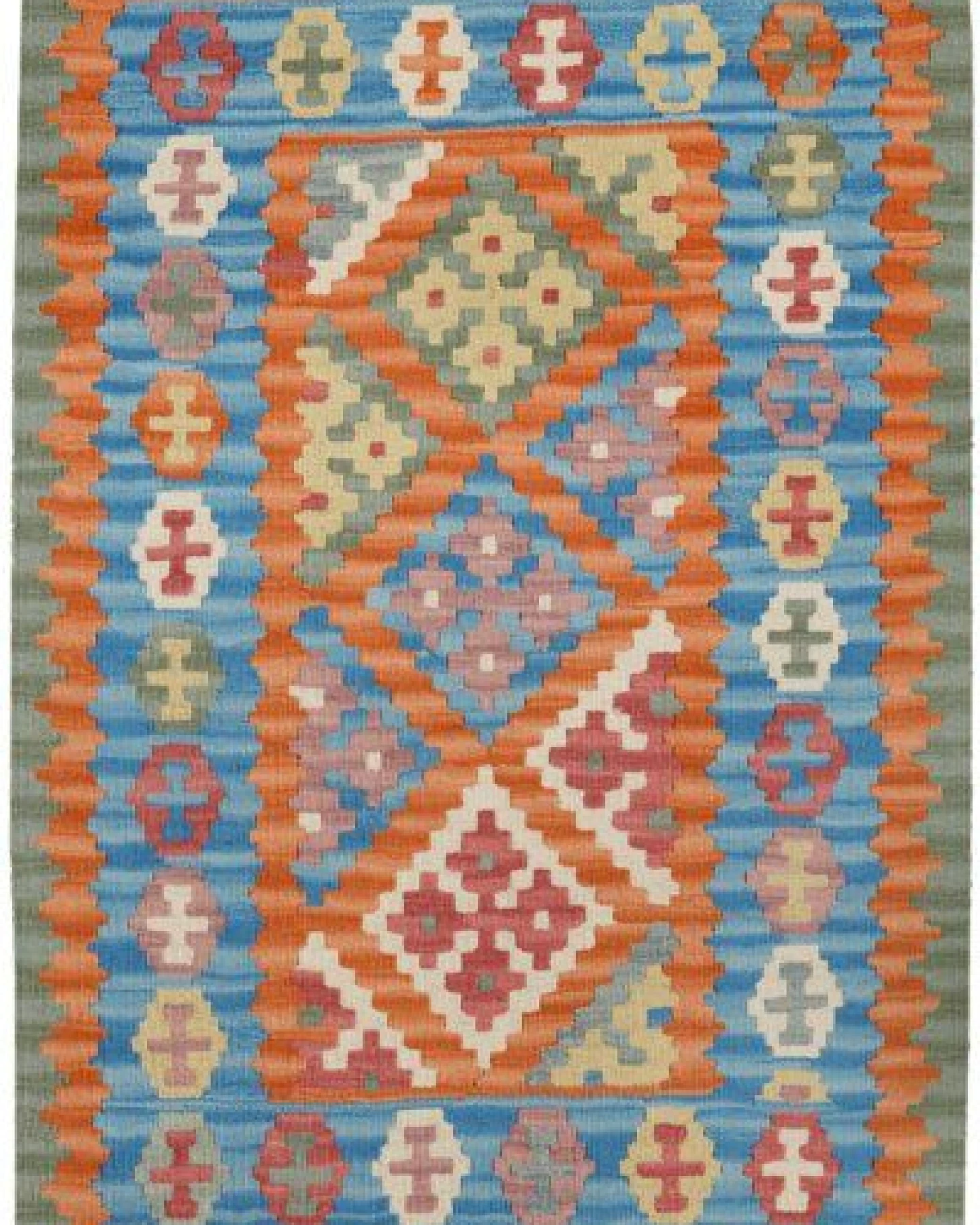 Kelim Gashgai Orange „Rugtales“ aus Schurwolle, 84x127 cm – Ansicht 3