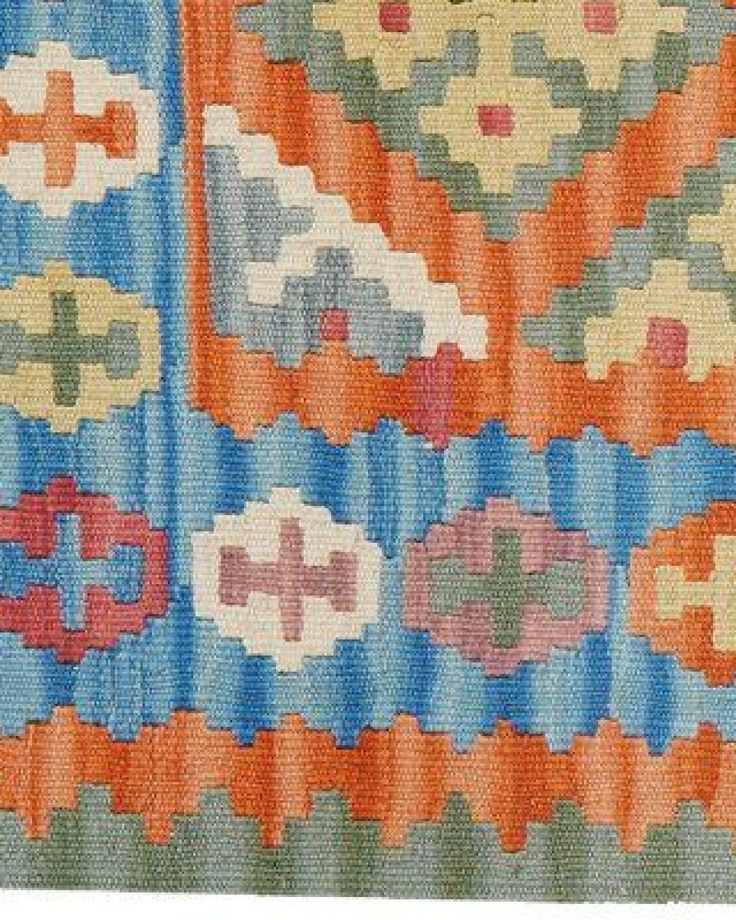 Kelim Gashgai Orange „Rugtales“ aus Schurwolle, 84x127 cm – Ansicht 4